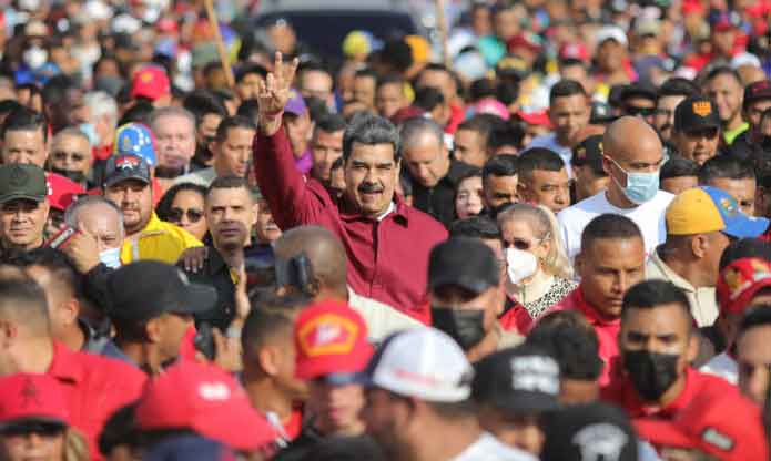 A sea of people paraded through the streets of Caracas