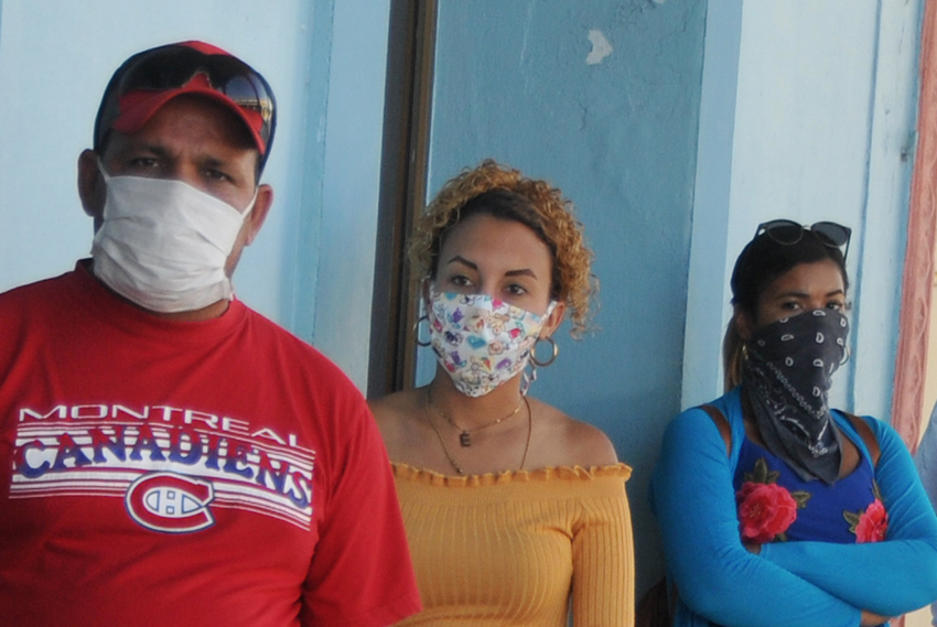 People wearing protective masks