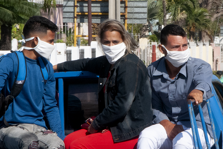 People wearing protective masks