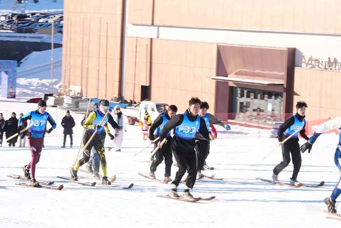A ski mountaineering competition is held at the second edition of Winter Games Around Altay Mountains in January 2025.