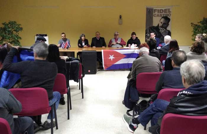 The hero of the Republic of Cuba, Antonio Guerrero,met with members of Italian solidarity organizations