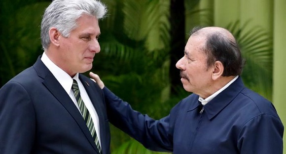 diaz canel y daniel ortega en la habana