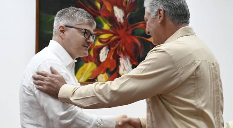 diaz canel destaca encuentro con juan carlos salazar