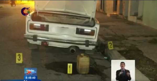 Evidencias de actos vandálicos con cóctel mólotov contra una tienda en el municipio de Diez de Octubre. Foto: Canal Caribe/ Juventud Rebelde