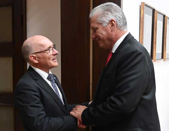 The Cuban President met Robert Floyd, the executive director of the Comprehensive Nuclear-Test-Ban Treaty Organization