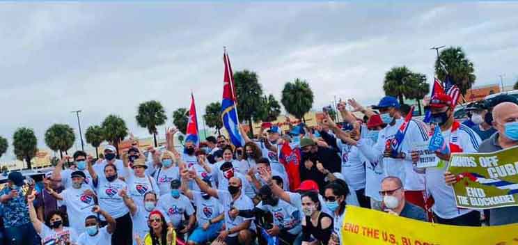 Cuban emigrants started in Miami a walk against the blockade