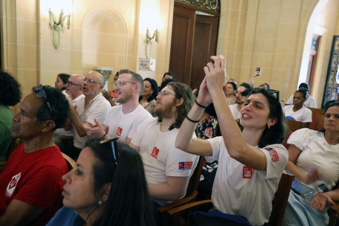 El acto de bienvenida tuvo lugar en la Casa de la Amistad del Instituto Cubano de Amistad con los Pueblos (ICAP)