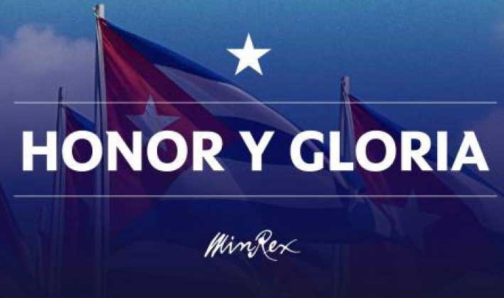 The first posthumous tribute in a military ceremony at Havana's José Martí International Airport.