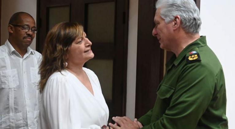 recibe diaz canel a ejecutiva del foro de sao paulo