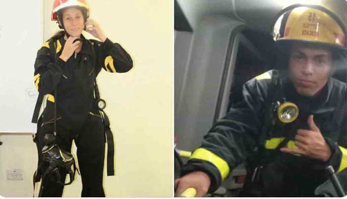 Yoandra Suárez, 40, a rescue and technician; and Luis Alejandro Llerena, 23 years old, professional rescuer.