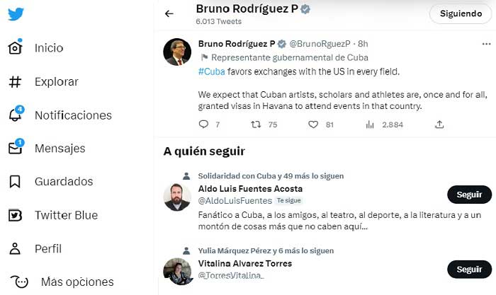 Bruno Rodríguez said  that Cuba is working to favor exchanges with the United States in all spheres