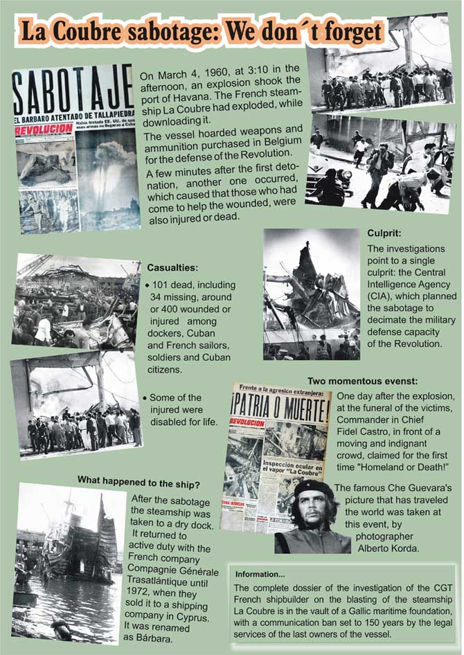 61st anniversary of the explosion at Havana's harbor of the  La Coubre French freighter