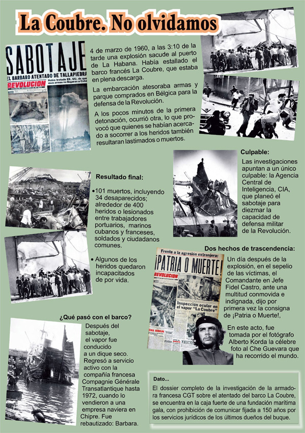 Infografia sobre sabotaje al vapor francés La Coubre.