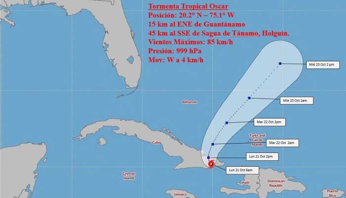 Hurricane Oscar, later downgraded to a tropical storm, left a toll of six dead.