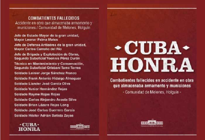 13 combatants officially declared dead on Wednesday by MINFAR Cuba.