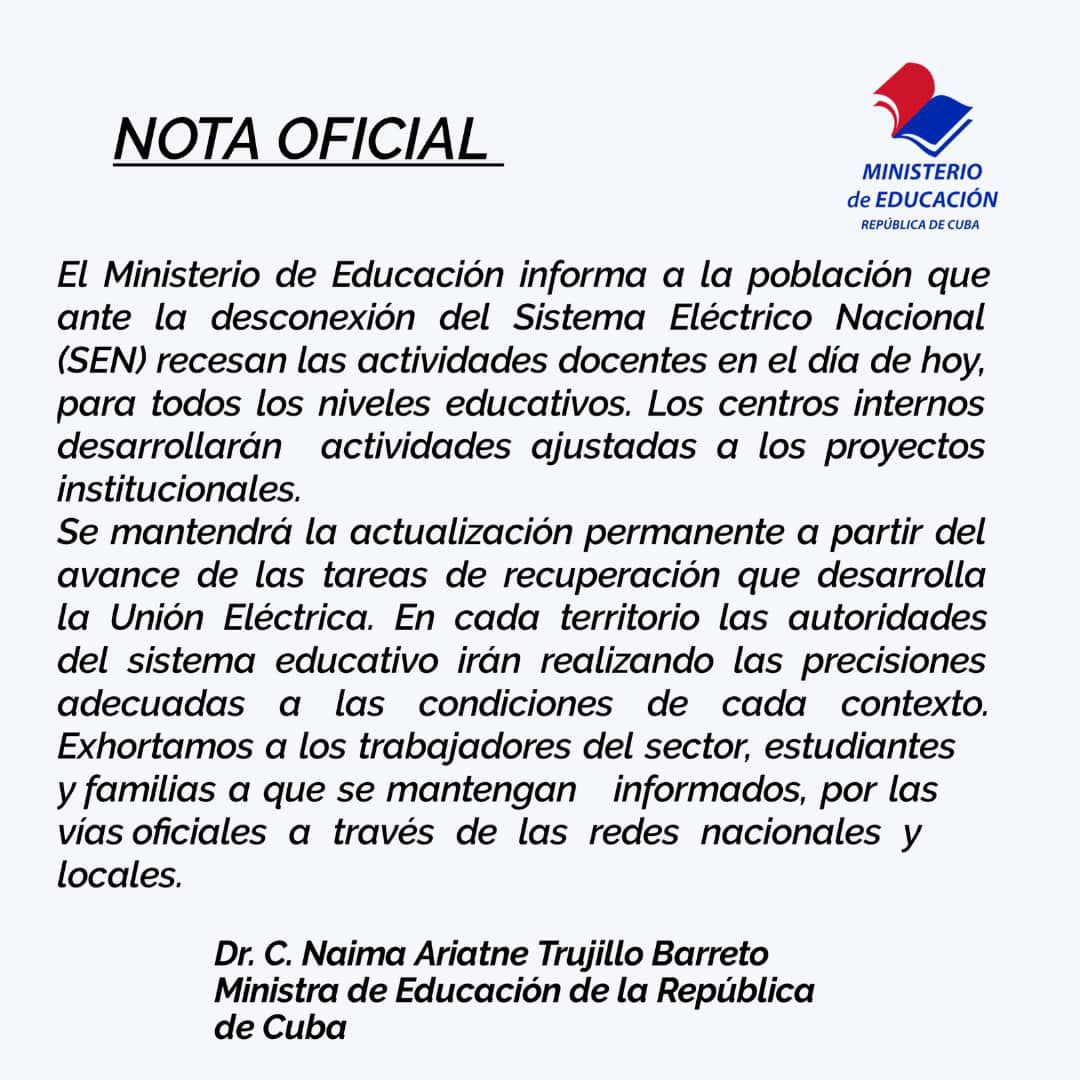 Mined informa suspesion clases colapso sen dice 2024
