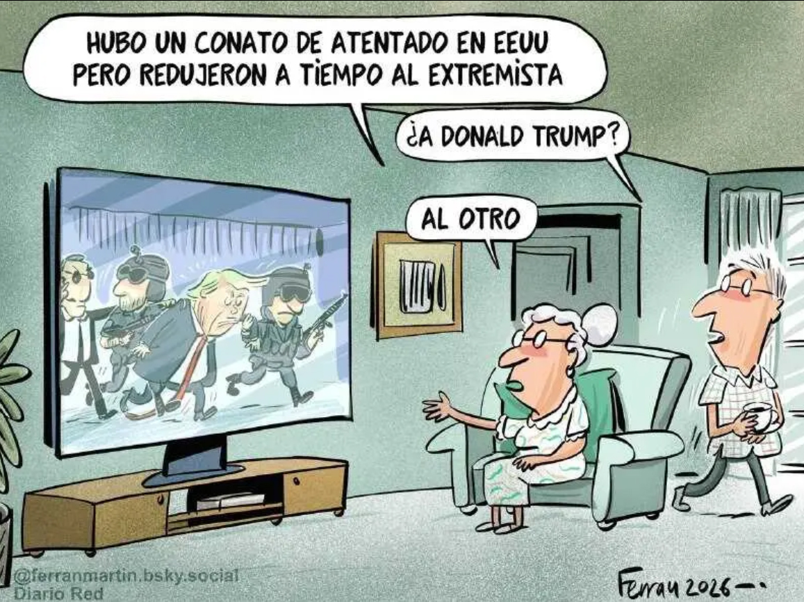 caricatura atentado trump2026 diario red