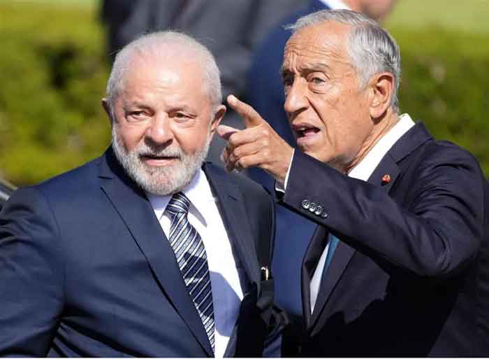 Portuguese President Marcelo Rebelo de Sousa and his Brazilian counterpart Lula da Silva