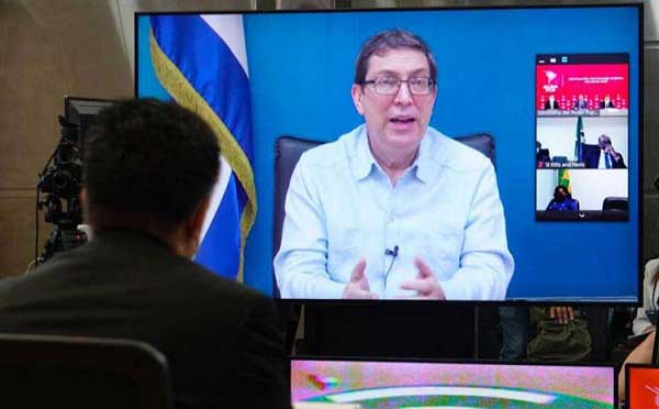 Bruno Rodríguez Parrilla, Cuban Minister of Foreign Affairs speaking at the 21st Meeting of the ALBA Political Council