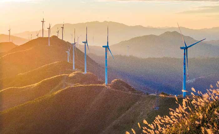 Wind farm in Binyang county, Nanning, south China's Guangxi Zhuang autonomous region. 